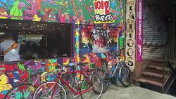 Kensington Market Everyday Lifestyle: Big Fat Burrito Store - Toronto,Canada Stock Footage