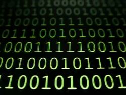 MS Shot ofBinary code on computer monitor / Germany Stock Footage