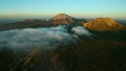 Wispy clouds at sunset in Lassen Volcanic National Park. Stock Footage