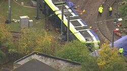Croydon Tram Derailment Aerials News Clip