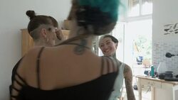 Woman being congratulated by Best Friend Stock Footage