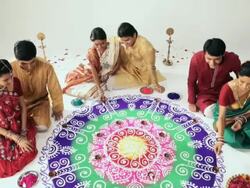 Group of couple celebrating diwali festival Stock Footage