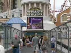 Skywalk to New York New York Las Vegas Stock Footage
