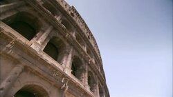 The Roman Colosseum features arches and pillars. Stock Footage