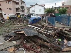 Varna flood aftermath Stock Footage