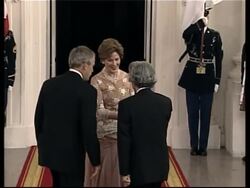 US Pres Bush and Japanese PM Koizumi at official dinner News Clip