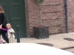 Angelina Jolie and family in New Orleans, LA, on 3/11/2012 (Footage by WireImage Video/Getty Images Entertainment Video) Stock Footage