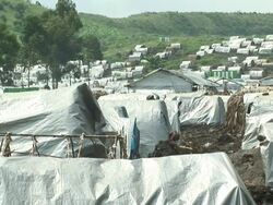The view of refugee camps Stock Footage