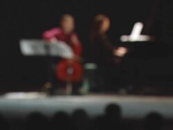 classical duet on stage - defocus Stock Footage