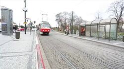 Old Tram transport passenger Stock Footage
