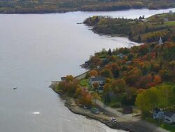 WS ARIEAL View of Machiasport / Maine, United States Stock Footage