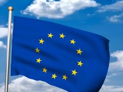 3D Flag of the European Union Stock Footage