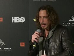 INTERVIEW - Chris Cornell on the awards at 28th Annual Rock and Roll Hall Of Fame Induction Ceremony - Press Room 4/18/2013 in Los Angeles, CA.(Footage by WireImage Video/Getty Images Entertainment Video) Stock Footage