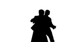 Dancing couple silhouettes - concept video Stock Footage