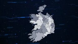 Ireland network map Stock Footage