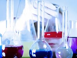 Woman Worker in a Laboratory Stock Footage