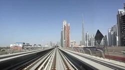 Dubai Metro Point of View in Motion Stock Footage