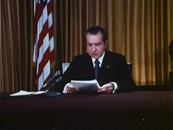 Nixon's First Watergate Speech - Part 1 of 9 Stock Footage