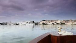 Boating on Lake Pichola in Udaipur India Stock Footage