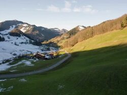 Aerial W/S Road over Mountains Stock Footage