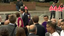 Ed Miliband arrives at a temple in Wellesden News Clip