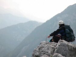 HD: Couple Mountain Climbing Stock Footage