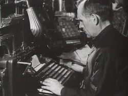 MS People typing for paper printing in printing press / Brest-Litovsk, Russia Stock Footage