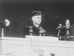 General Doolittle gives a speech. Stock Footage