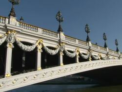 Paris-Alexandre III bridge Stock Footage