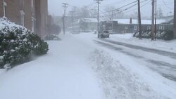 Historic Blizzard, Snowstorm, Whiteout Conditions - Streets & Vehicle Traffic Stock Footage