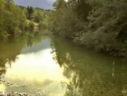 Flying Above River Stock Footage