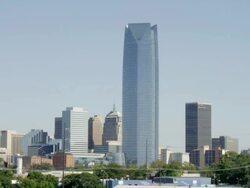 WS View of Oklahoma City skyline during the day / Oklahoma City, Oklahoma, United States Stock Footage