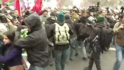Police use water cannons on Chile protesters News Clip