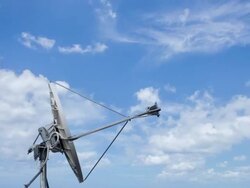 HD Satellite with time lapse of clouds moving and blue sky background Stock Footage