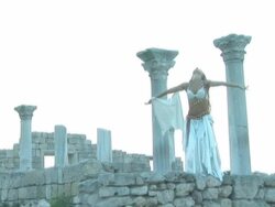 beautiful dance on the ruins Stock Footage