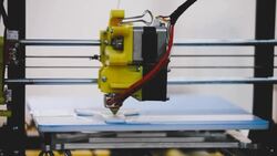 Three dimensional 3D printing machine in action Stock Footage