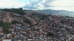 Drone Shot Over a Barrio Neighbourhood in Caracas News Clip