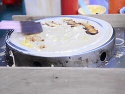 Cooking Crepes On Pan Stock Footage