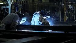 HD:Worker using welding machine on his work. Stock Footage