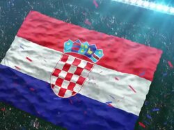 Flag of Croatia at the stadium Stock Footage