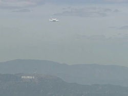 Space Shuttle Endeavour Arrives In Los Angeles Stock Footage
