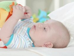 HD: Baby Boy Playing With Toy Stock Footage