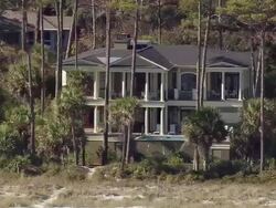 MS AERIAL Shot of beach house at Hilton Head Island / South Carolina, United States Stock Footage
