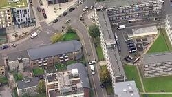 Police Officer Shot In Hackney Aerials News Clip