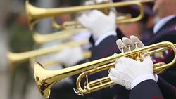 trumpeters military brass band Stock Footage