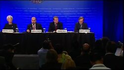 IMF''s Lagarde and World Bank''s Zoellick hold joint media conference News Clip