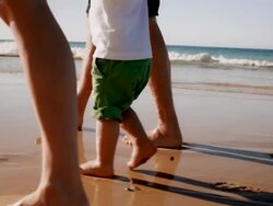 Family on the Beach Stock Footage