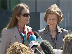 Queen Sofia visits grandson at clinic after shooti Stock Footage