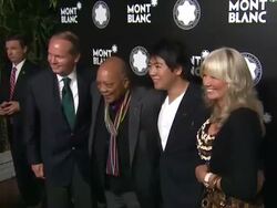  Jan Patrick Schmitz, Quincy Jones and Yang Yang at Montblanc honors Quincy Jones at the Montblanc de la Culture Arts Patronage Awards Ceremony Stock Footage