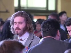 TJ Miller arrives at the Big Hero 6 Premiere at the El Capitan Theatre in Hollywood Stock Footage